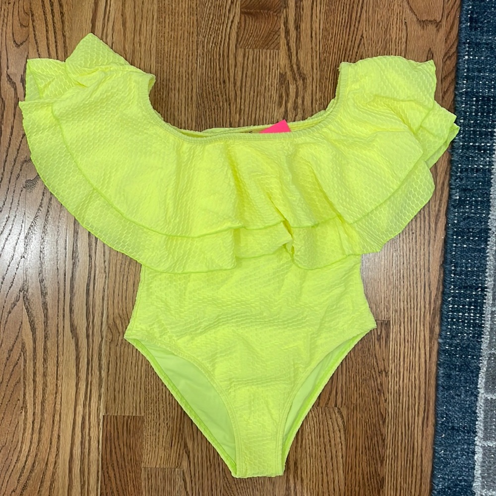 Neon yellow swimsuit